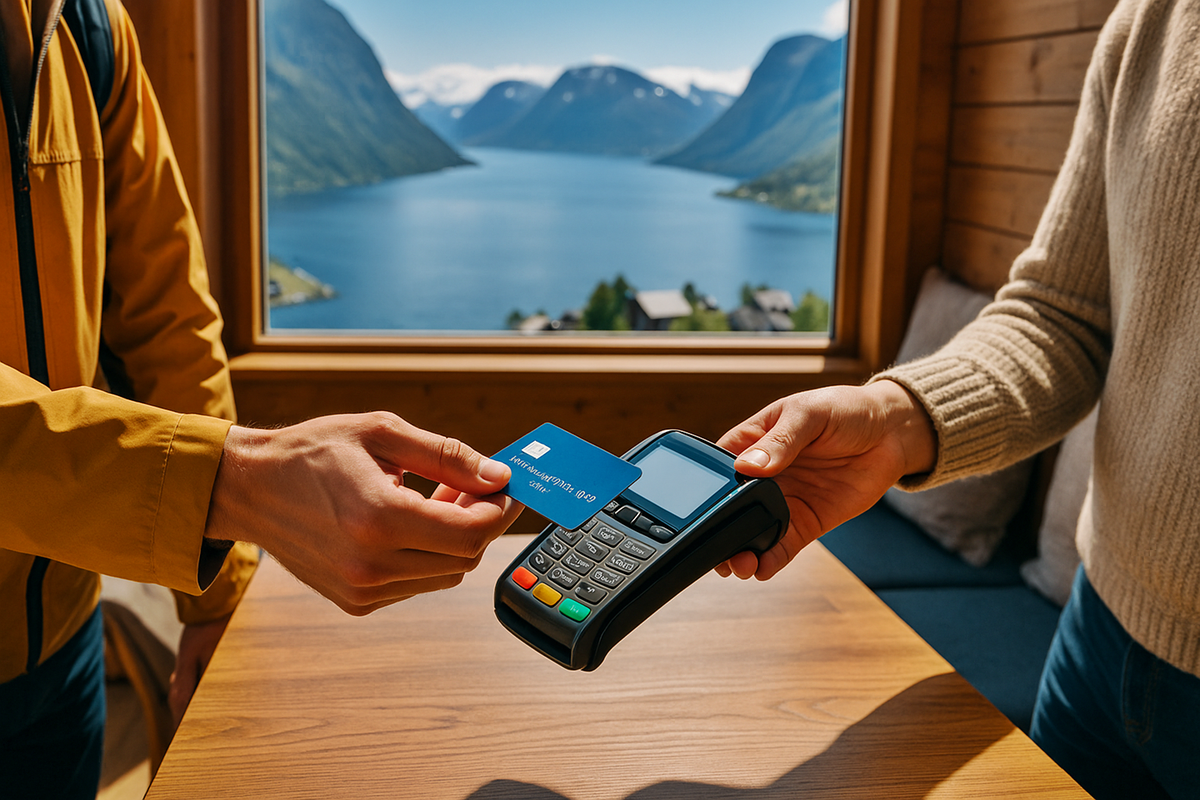 Kortbetaling i en terminal i Norge
