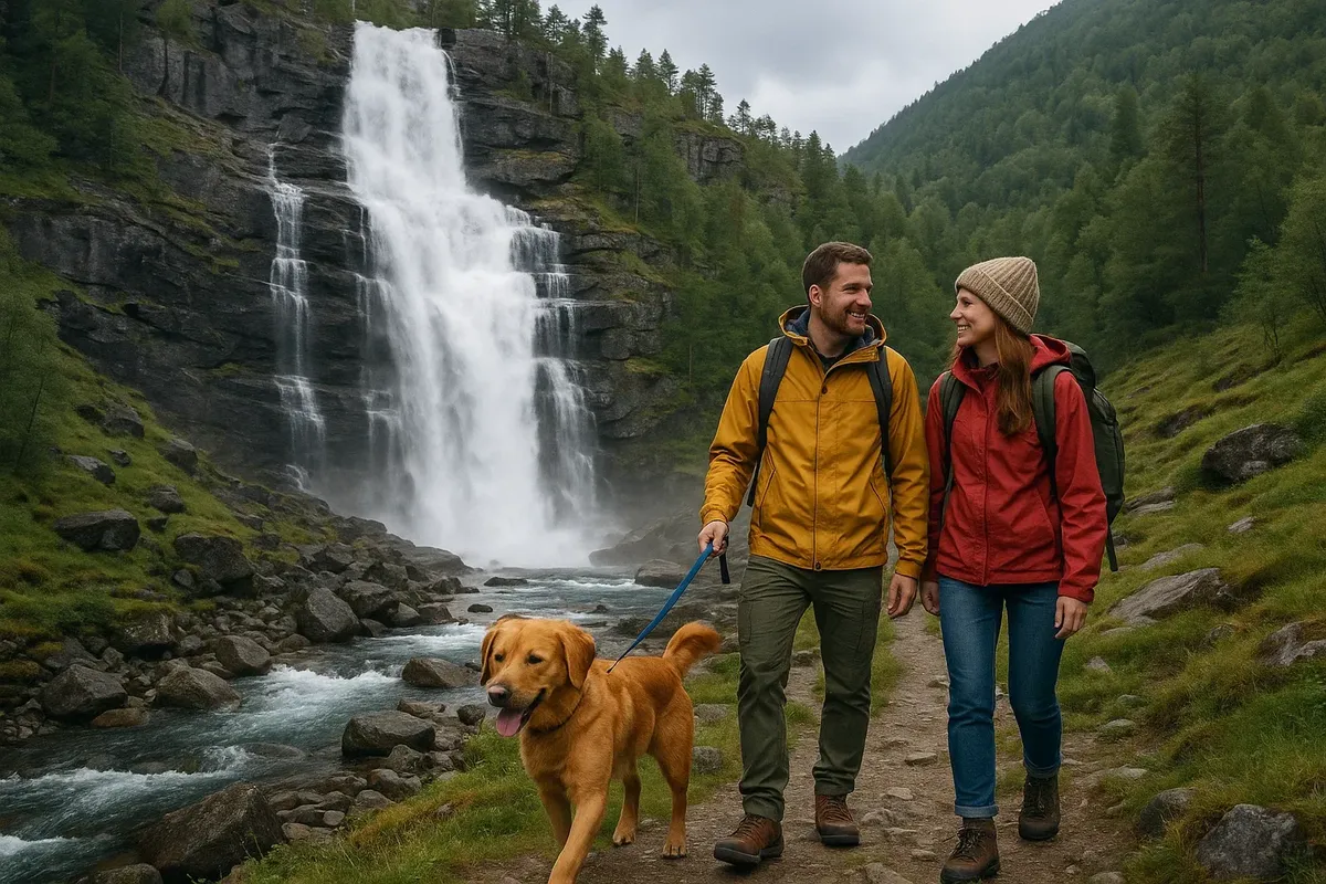 Scenic hike with pet-friendly trail in Norway