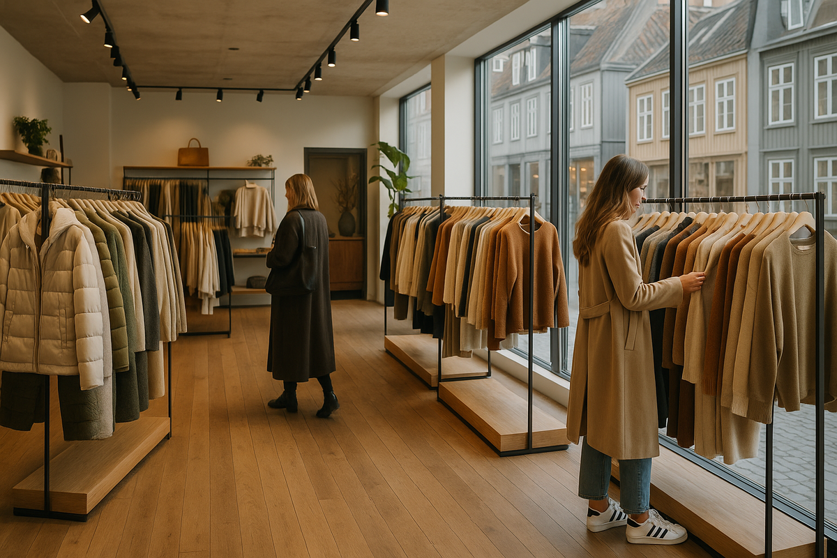 Fashion boutique in Trondheim, Norway with modern Scandinavian style.