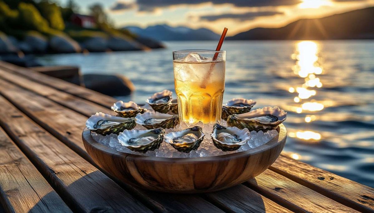 Fjord-to-fork oysters and cider—southern Norway’s briny delight.