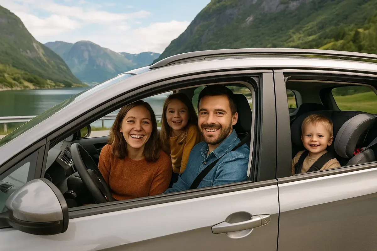 Family road trip vibes: safety + beautiful fjords in the background