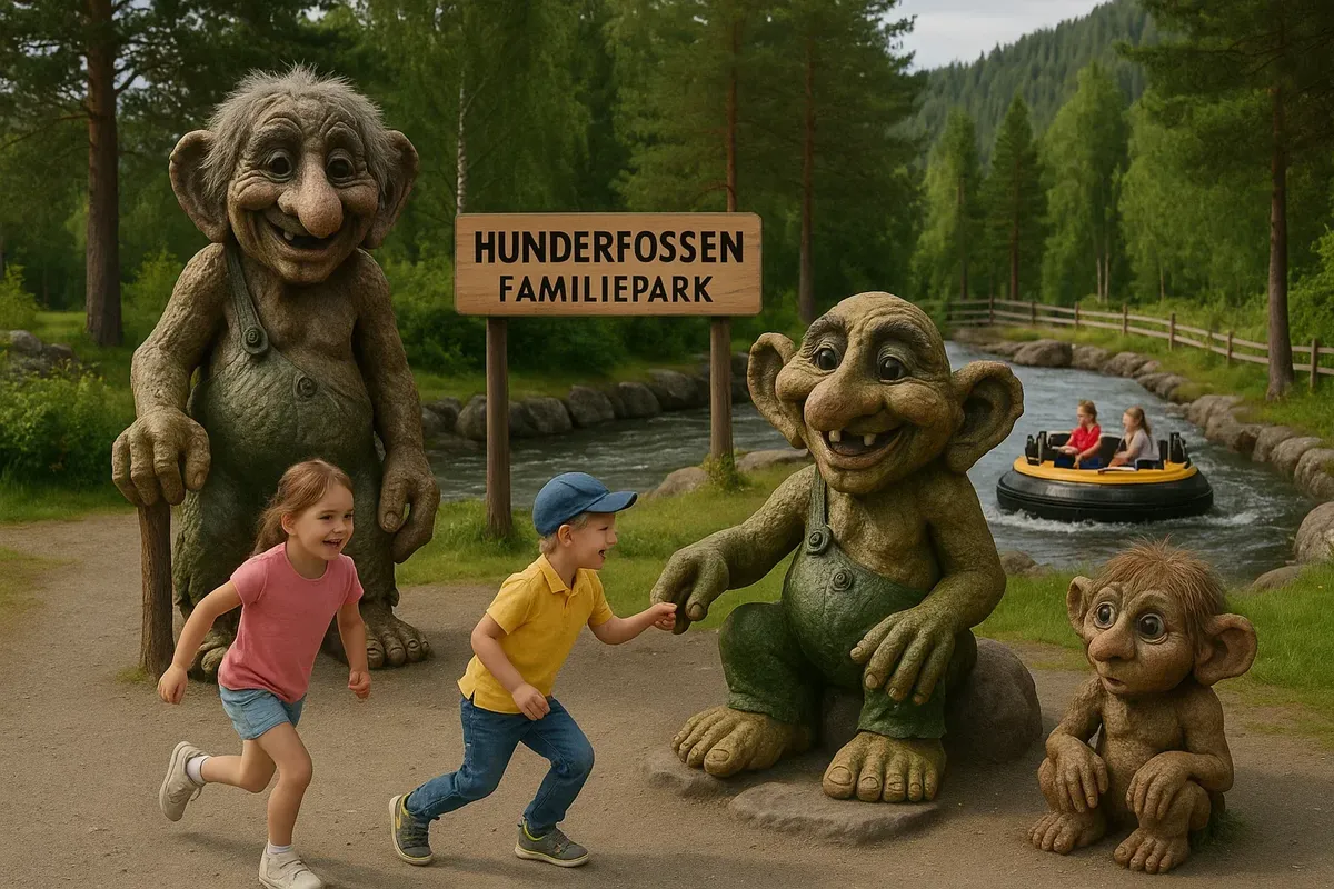 Colorful and fun theme park moment, highlights childrenâs attractions