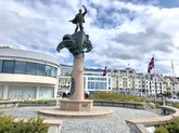 Monument over folket som drar til England under andre verdenskrig