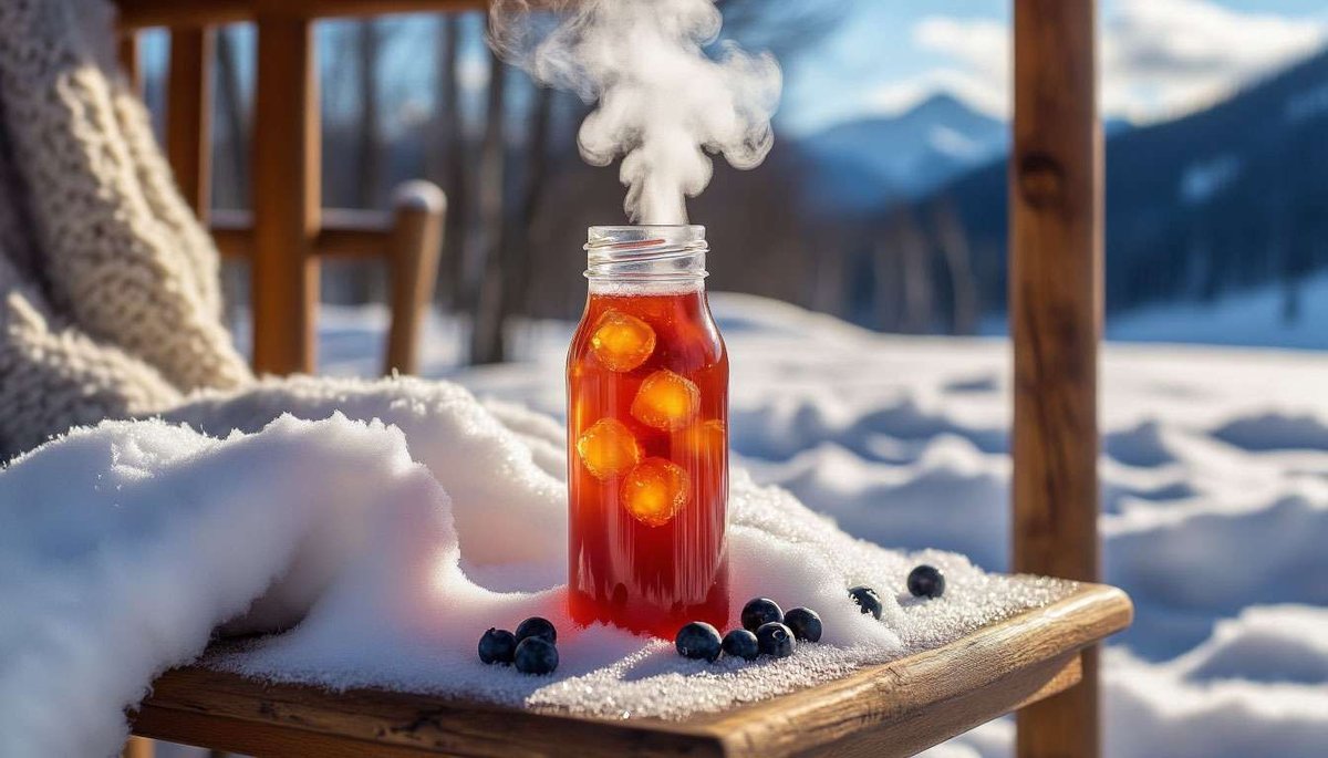 Warm berry elixir powers winter adventures—sweet-tart essence of Nordic forests.