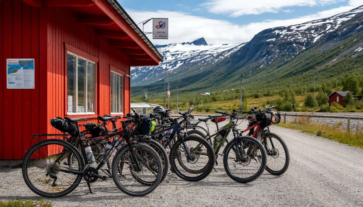 Bikes at the Rallarvegen station