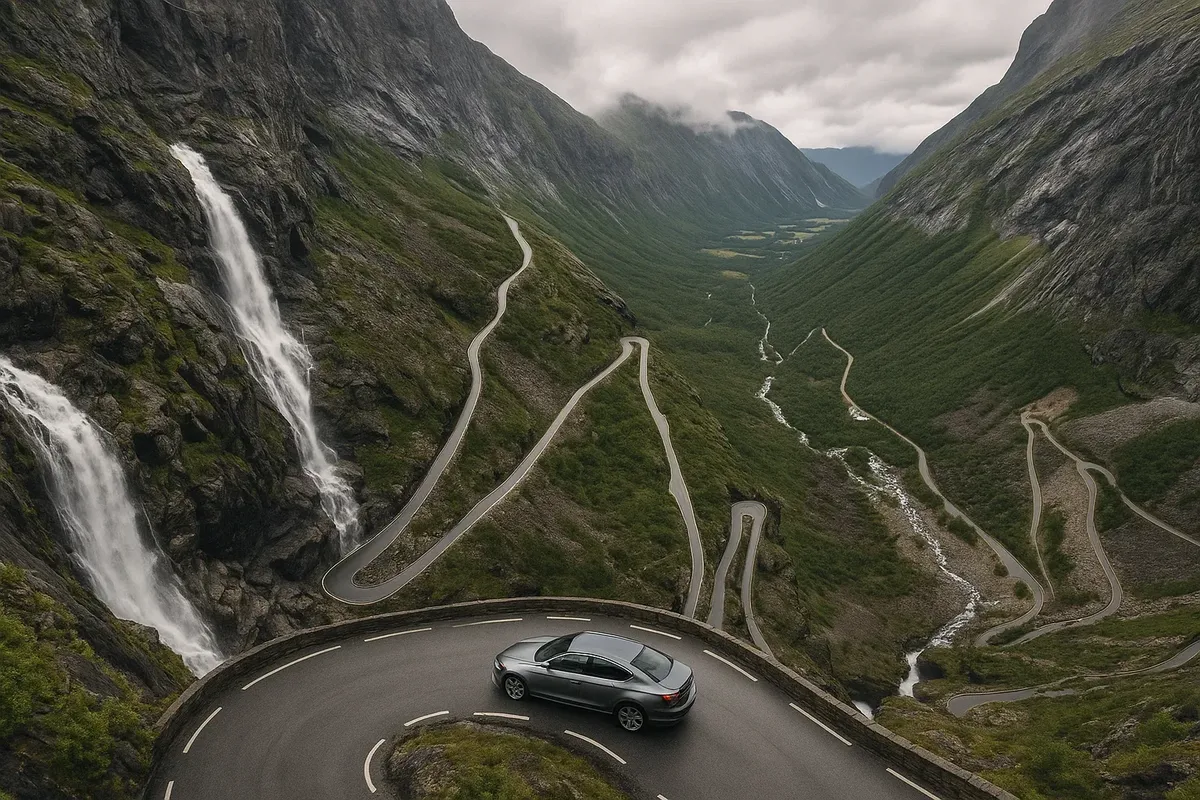 Автомобиль на серпантине Тролльстиген — свобода остановок и гибкость маршрутов