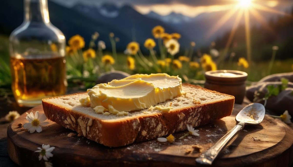 Golden-hued seter butter and creamy rømme turn rustic rye bread into a bite of Norway’s alpine summer.