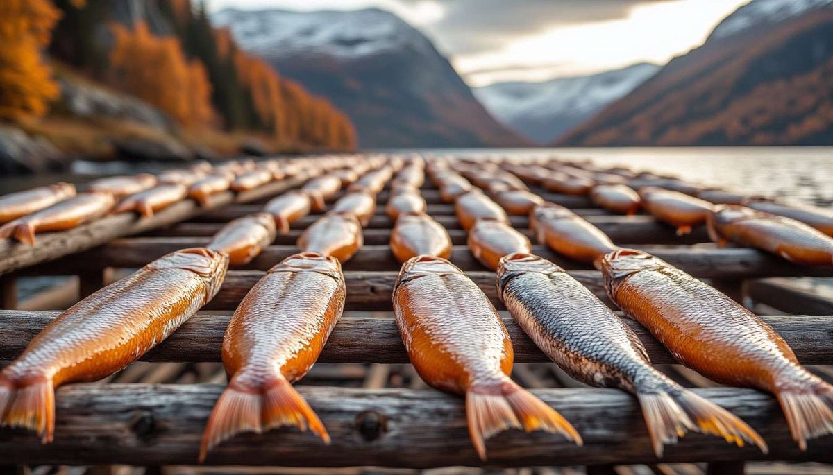 Iconic stockfish racks—centuries-old craft of preserving white gold.