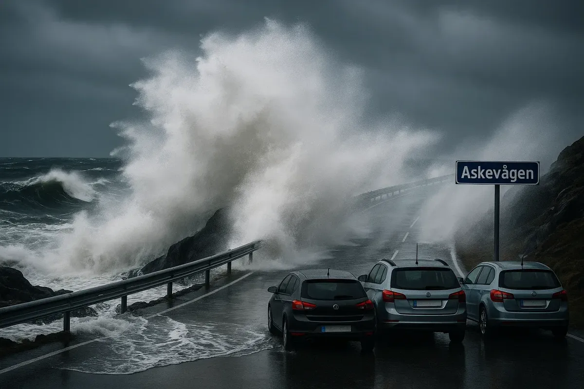 Storm-watching spot with wild waves — иллюстрация адреналина и правил безопасности