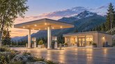 Bensinstasjon og ladestasjon – Petrol and charging station