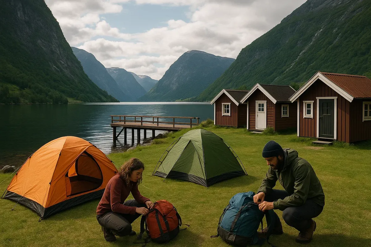 Campsite near ferry pier, ideal for early hiking starts