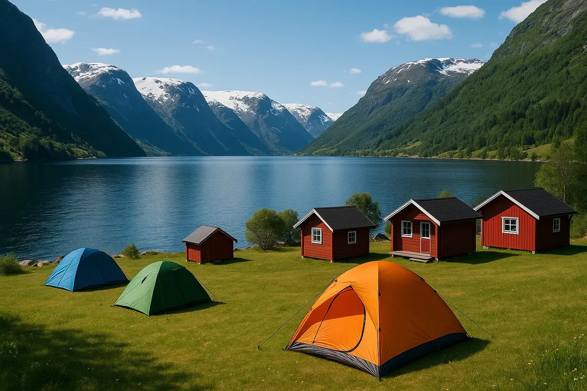 Budget-friendly camping spot near Hardangerfjord, ideal for overnight stay on 48h hike