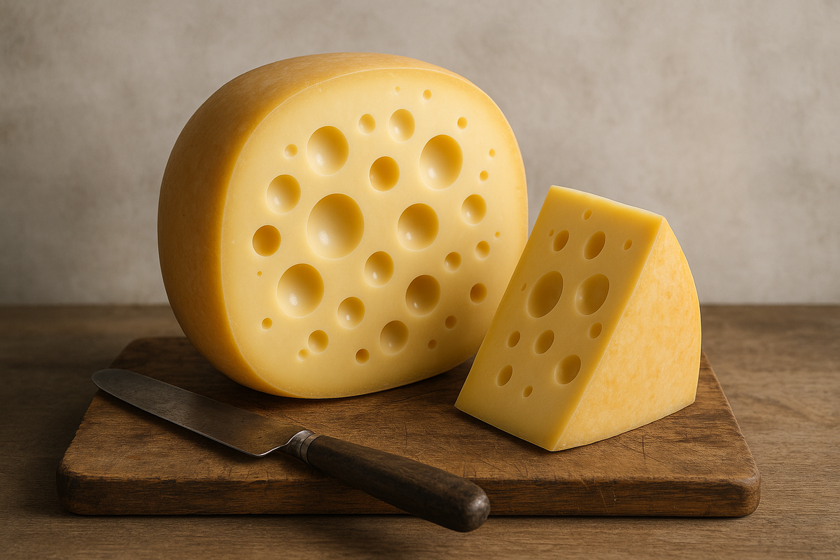 arlsberg wheel with a cut wedge showing signature eyes on a rustic board.