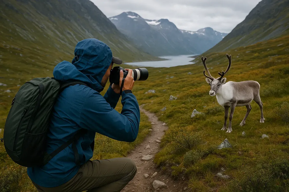Reindeer photography in Jotunheimen with lightweight telephoto lens