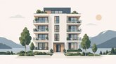 Illustrasjon: leiligheter og boligkomplekser