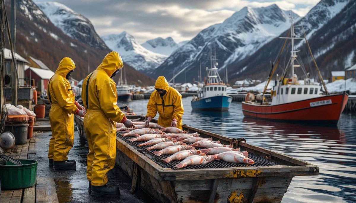 Sesongarbeid i fiskeindustrien i Norge