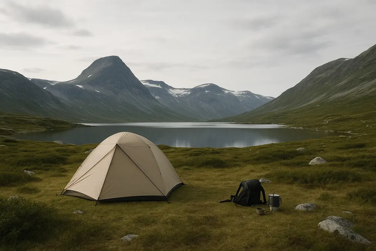 Leave No Trace summit camping in Norwegian highlands
