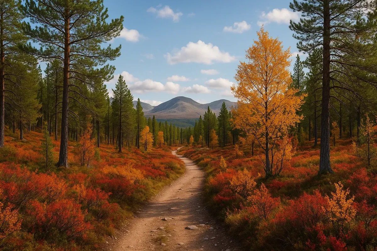 Autumn hiking trail in Rondane National Park, perfect for mushroom foraging