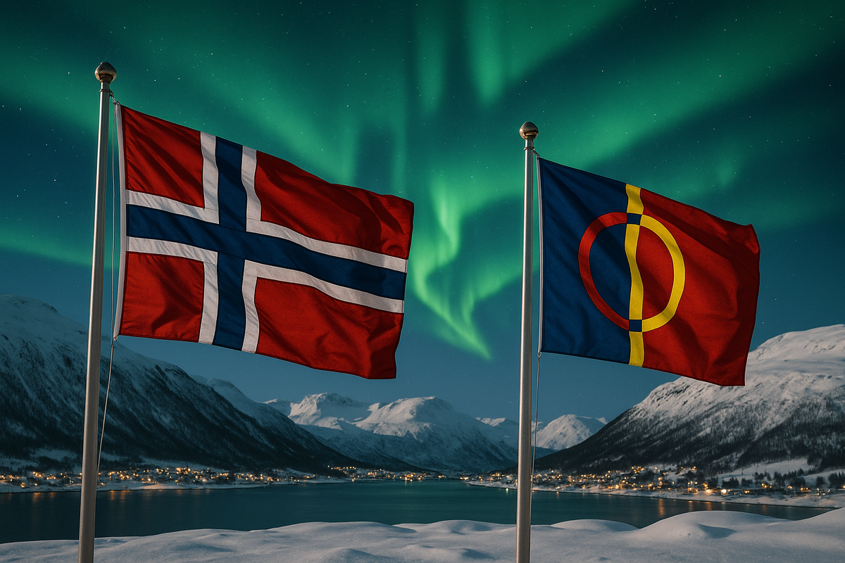 The Sámi flag on the national day, 6 February