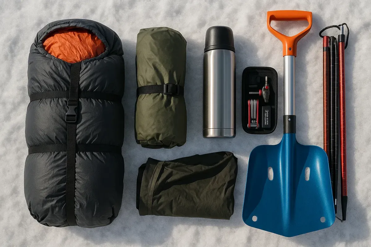 Essential winter bivy kit for a safe and comfortable fatbike trip in snowy Norway